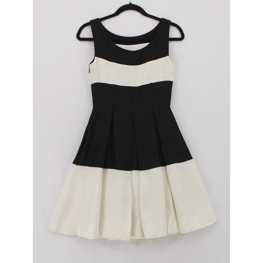 Kate Spade Gayle Fit Flare Dress size 0 Silk Blend Sleeveless Preppy Timeless - Picture 2 of 11